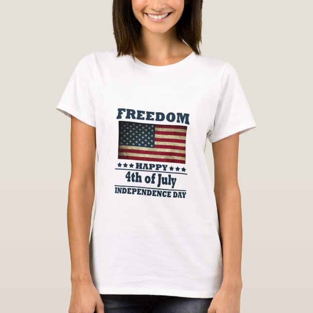 Camiseta Feliz 4 de julio, día de la independencia (Anverso)