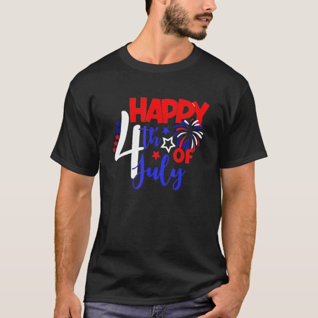 Camiseta Feliz 4 De Julio Día De La Independencia 4 De Juli (Anverso)