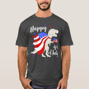 Camiseta Feliz 4 de julio Día de la Independencia con trex 
