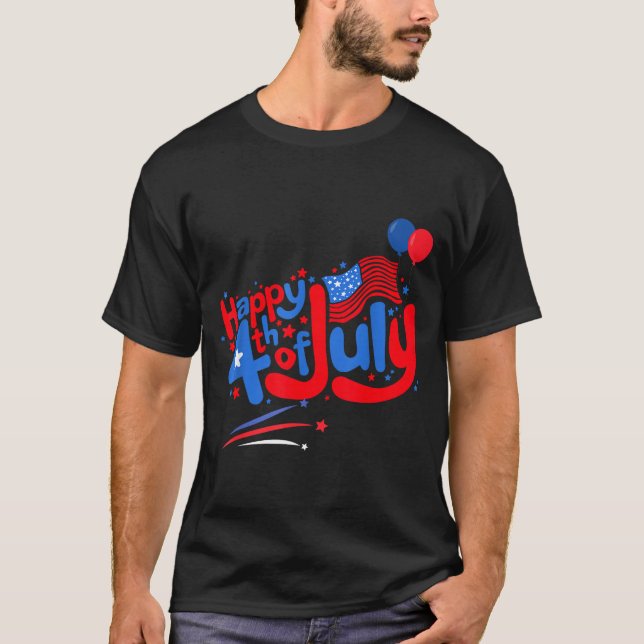 Camiseta Feliz 4 de julio día de la independencia de EE. UU (Anverso)