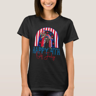 Camiseta Feliz 4 De Julio Dinosaurio Rex Rainbow American F