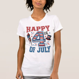 Camiseta Feliz 4 de julio Diseño vectorial vintage patrióti