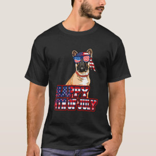 Camiseta Feliz 4 De Julio El Bulldog Francés Bandera Estado