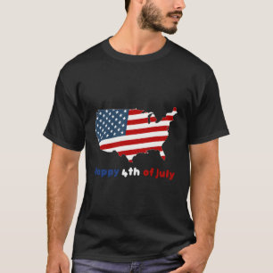 Camiseta Feliz 4 De Julio, Estrellas Y Tira Del Día De La I