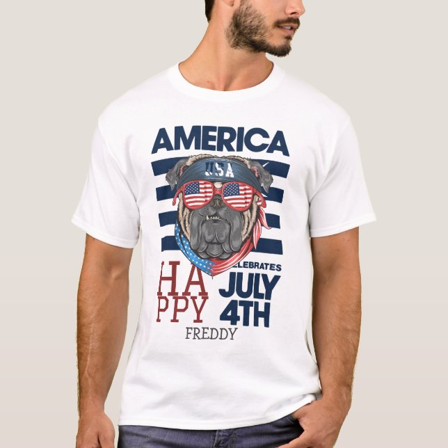 Camiseta Feliz 4 de julio, fiesta del Día de la Independenc (Anverso)