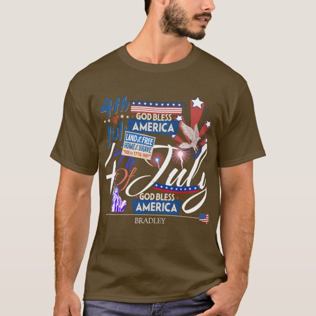 Camiseta Feliz 4 de julio, fiesta del Día de la Independenc (Anverso)