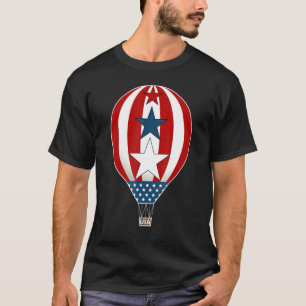 Camiseta Feliz 4 De Julio Globo De Aire Caliente Tee A Ball