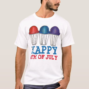 Camiseta Feliz 4 de julio Hielo de Agua Trasada Italiano