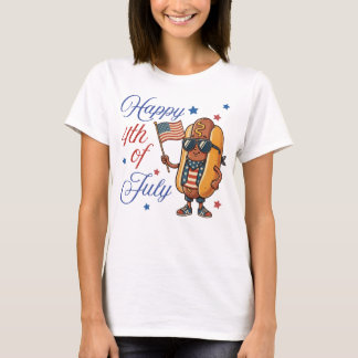 Camiseta Feliz 4 de julio Hotdog