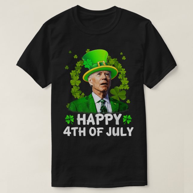 Camiseta Feliz 4 De Julio Joe Biden St Patricks Day Leprec (Diseño del anverso)