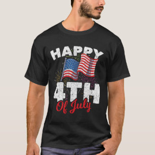 Camiseta Feliz 4 De Julio La Bandera Patriótica Estadounide