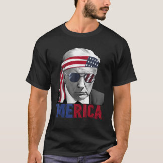 Camiseta Feliz 4 De Julio MERICA TRUMP Bandera Estadouniden