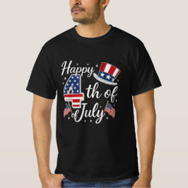 Camiseta Feliz 4 de julio Patriótico de la Bandera de los E