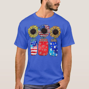 Camiseta Feliz 4 De Julio Patriótico Girasol Patr Bandera D