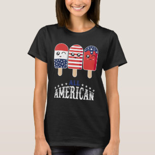 Camiseta Feliz 4 De Julio Patriótico Popsicle Bandera Estad
