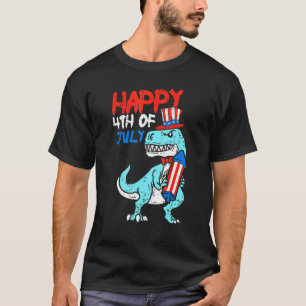 Camiseta Feliz 4 De Julio Rex Dinosaurios Niños Cuarto Niño