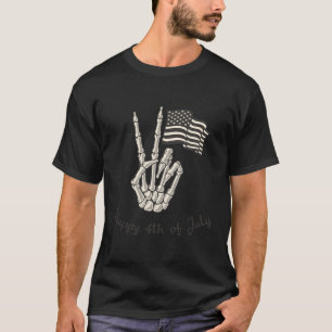 Camiseta Feliz 4 De Julio Signo De Paz De La Bandera Estado