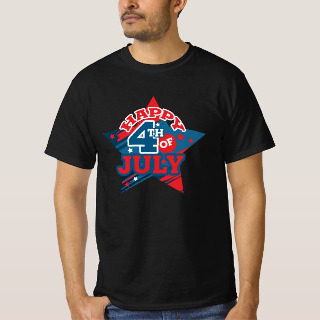 Camiseta Feliz 4 de Julio Star - bandera de los Estados Uni (Anverso)