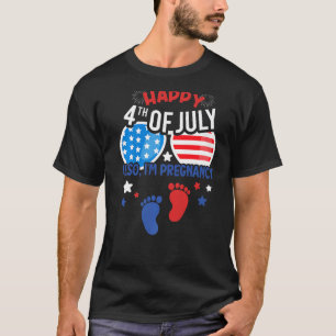 Camiseta Feliz 4 de julio También estoy embarazada 4°