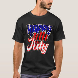 Camiseta Feliz 4 de julio tipografía