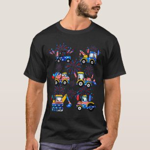 Camiseta Feliz 4 De Julio Tod De Construcción De Crane Exca