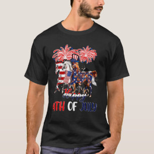Camiseta Feliz 4 de julio tres caballos bandera americana f