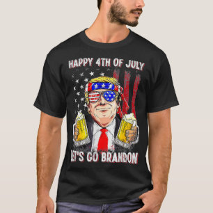 Camiseta Feliz 4 de julio Vamos Cerveza Brandon Trump