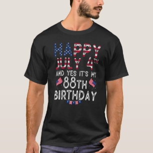 Camiseta Feliz 4 de julio y sí es mi cumpleaños 88 desde J