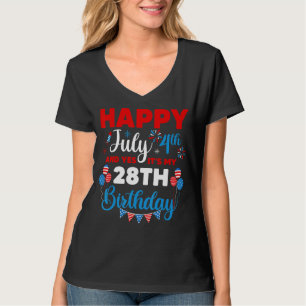 Camiseta Feliz 4 de julio y sí es mi índice de cumpleaños 2