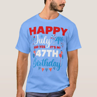 Camiseta Feliz 4 de julio y sí es mi índice de cumpleaños 4