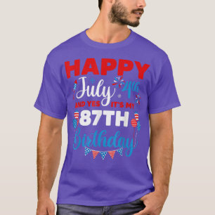 Camiseta Feliz 4 de julio y sí es mi índice de cumpleaños n