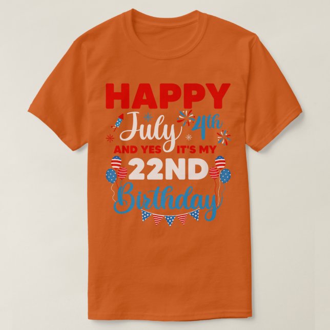 Camiseta Feliz 4 de julio y sí es mi índice de cumpleaños n (Diseño del anverso)