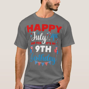 Camiseta Feliz 4 de julio y sí es mi noveno índice de cumpl