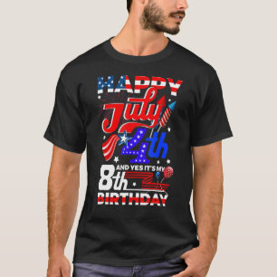 Camiseta Feliz 4 de julio y sí es mi octavo índice de cumpl