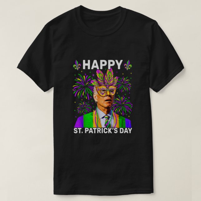Camiseta Feliz 4 De Pascua Graciosa Joe Biden Mardi Gras Sh (Diseño del anverso)