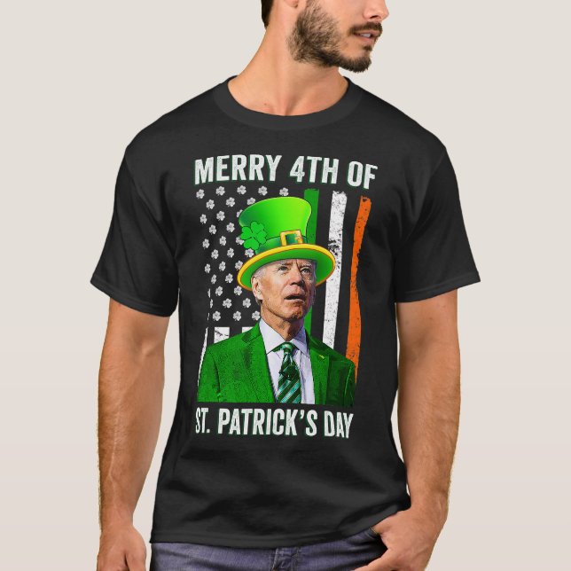 Camiseta Feliz 4° Día de San Patricio Joe Biden Leprechaun (Anverso)