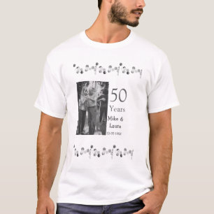 Camiseta Feliz 50° aniversario agregar pareja fecha de matr