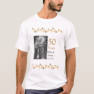 Camiseta Feliz 50° aniversario agregar pareja fecha de matr