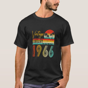 Camiseta Feliz 56º cumpleaños Vintage enero 1966 56 años