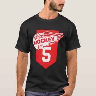 Camiseta Feliz 5.º Nacimiento Niño Tema De Hockey Sobre Hie