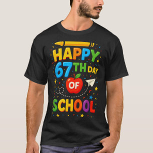 Camiseta Feliz 67º Día De Escuela Divertido Profesor Estudi