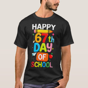 Camiseta Feliz 67º día de escuela maestro niños seis siete 