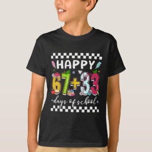Camiseta Feliz 67 + 33 Días De Escuela Divertido 67 Meme Ch