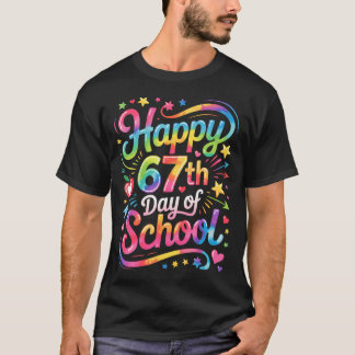 Camiseta Feliz 67 Días De Colegio Meme100Día Del Colegio Ti
