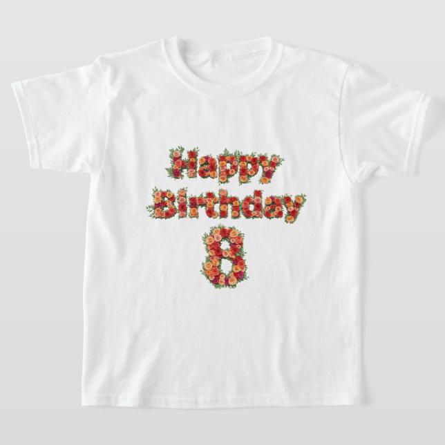 Camiseta Feliz 8° cumpleaños (Distribución)