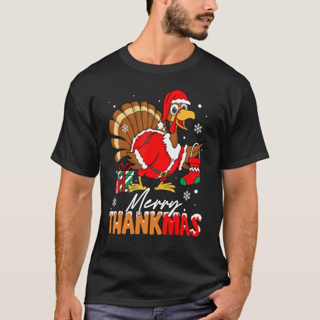 Camiseta Feliz Acción de Gracias Turquía San Hat Chris (Anverso)
