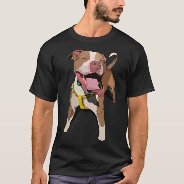Camiseta Feliz Adoptable Pitbull (Anverso)