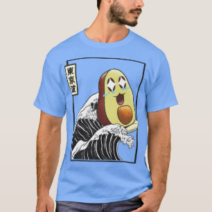 Camiseta Feliz aguacate a Japón Kanagawa Wave Kawaii A