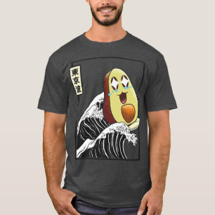Camiseta Feliz aguacate a Japón Kanagawa Wave Kawaii A