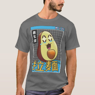 Camiseta Feliz aguacate digital Japón estilo 80 Otaku Vapor